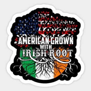 American Grown Irish Root Flag Ireland St Patricks Day Sticker